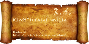 Királyfalvi Anilla névjegykártya